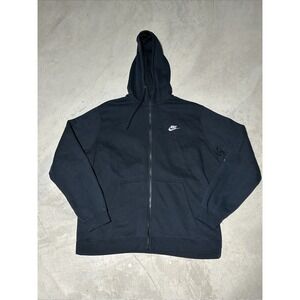 Men's Nike Full Zip Hoodie SZ 2XL Black Sweatshirt Jumpsuit Hooded